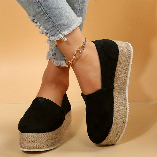 Women's Platform Espadrille Casual Slip On Shoes