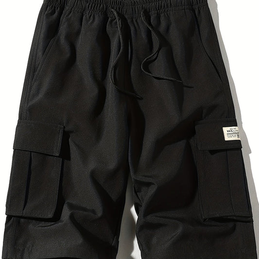 Men's Drawstring Cargo Shorts Elastic Waist Summer Outdoor
