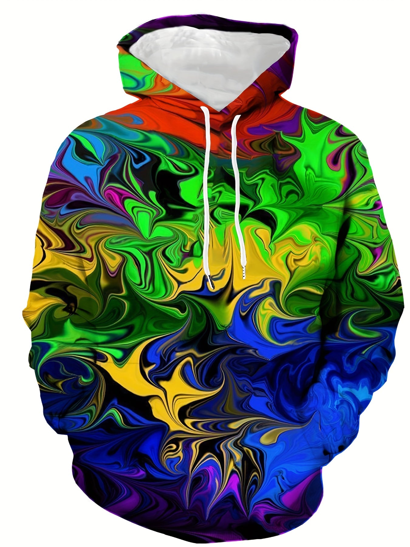 Colorful Flame 3d Print Hoodies For Men Graphic Hoodie With Kangaroo Pocket