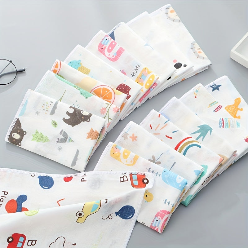 5pcs Cartoon Baby Washcloth Set Soft Handkerchief Absorbent Towel