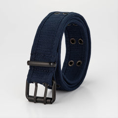 Casual Double Needle Buckle Double Exhaust Eye Covered Fabric Belt