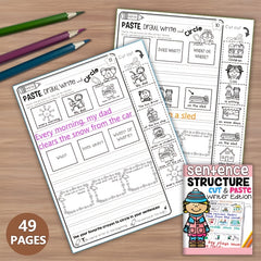 Winter Sentence Writing & Cut and Paste Workbook for Kids