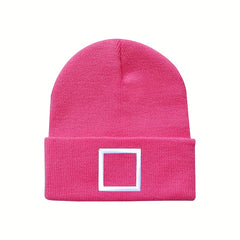 Square Embroidery Knitted Hat For Men