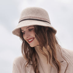 Woolen Round Top Bucket Hat for Her