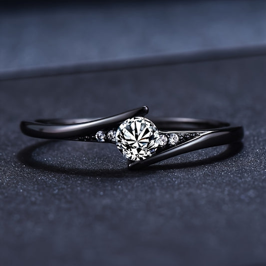 Gothic Punk Ring with Zircon Inlay for Women Girls Halloween Party