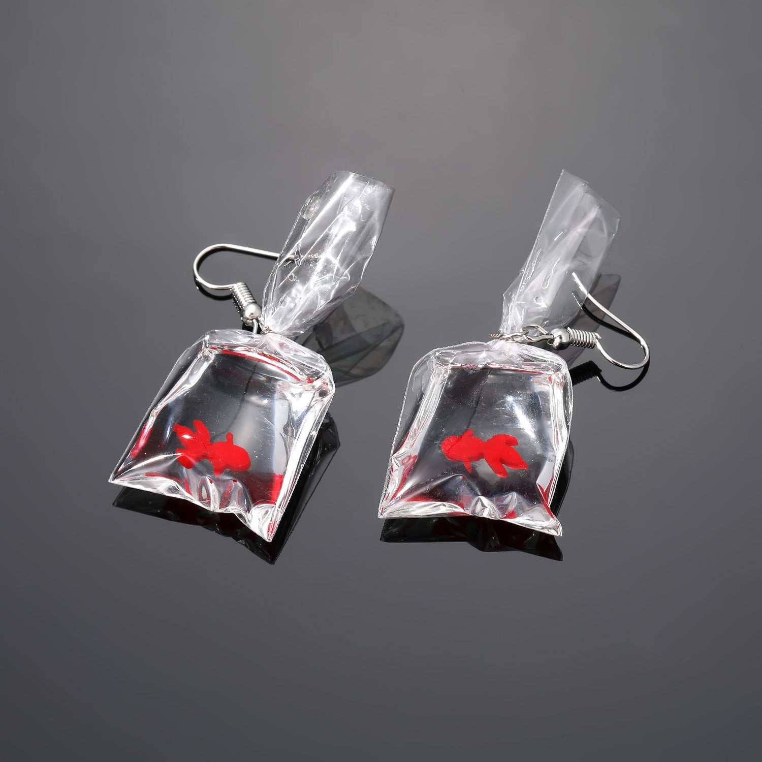 Goldfish Water Bag Drop Earrings Ocean Animal Pendant