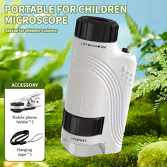 Kids Microscope Toy Set with Phone Clip ABS Material