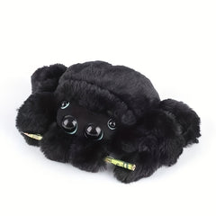 Giant Plush Spider Toy with Pink Eyes & Purple Dots - Halloween Decoration
