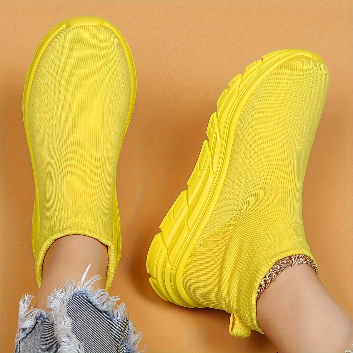 Breathable Mesh Slip-On Running Shoes with Shock Absorption