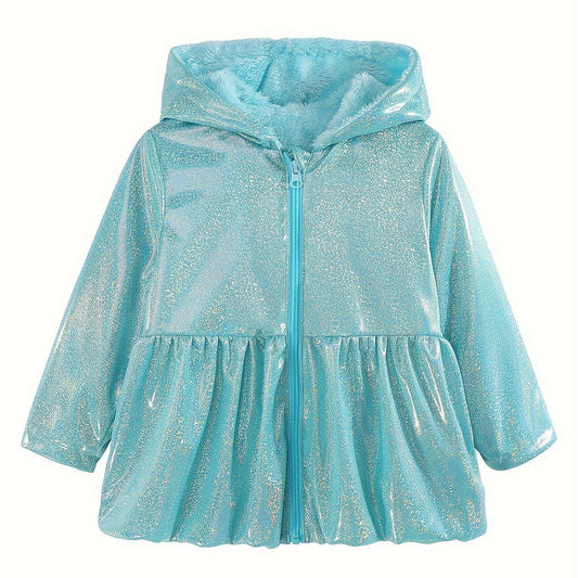 Toddler Girls Fleece Lined Zip Hooded Jacket Warm Hoodies Coat