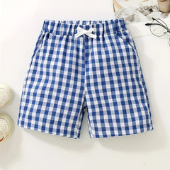 Boys Plaid Casual Shorts Comfortable Breathable For Summer Kids Clothes