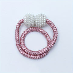 2pcs Pearl Magnetic Curtain Buckle Strap Rope Curtain Accessories