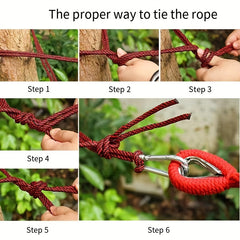 Thickened Canvas Hammock w/Curved Wooden Stick for Camping