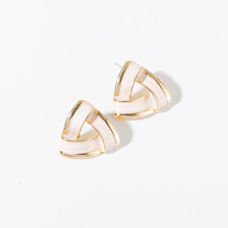 Alloy Triangle Stud Earrings Female Temperament Ear Jewelry 1Pair