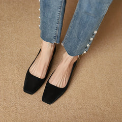 Women's Chunky Heels Square Toe Pumps