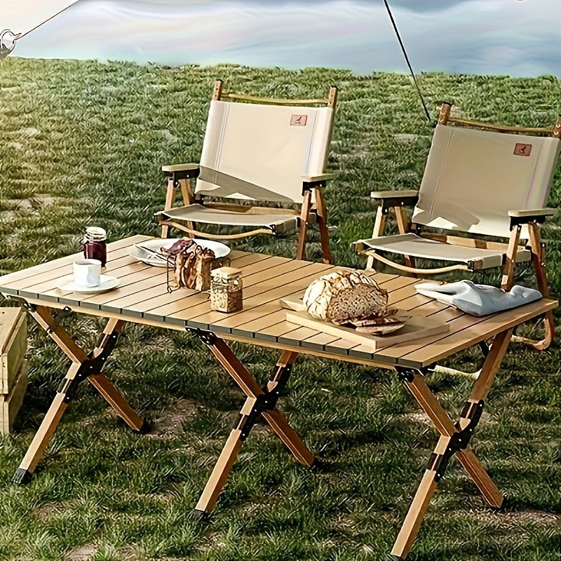 Folding Egg Roll Table Portable Picnic Table for Camping