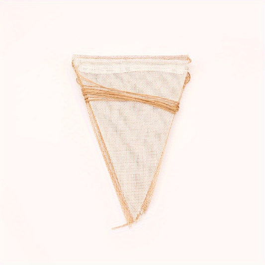12pcs Burlap Lace Triangle Flag Wedding Party Decor