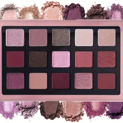 15 Colors Purple Eyeshadow 10 Brushes Set Eye Makeup