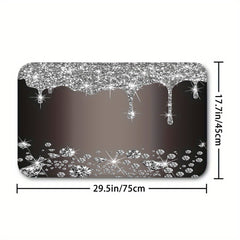 Glitter Shower Curtain & Non-Slip Bathroom Rug Set