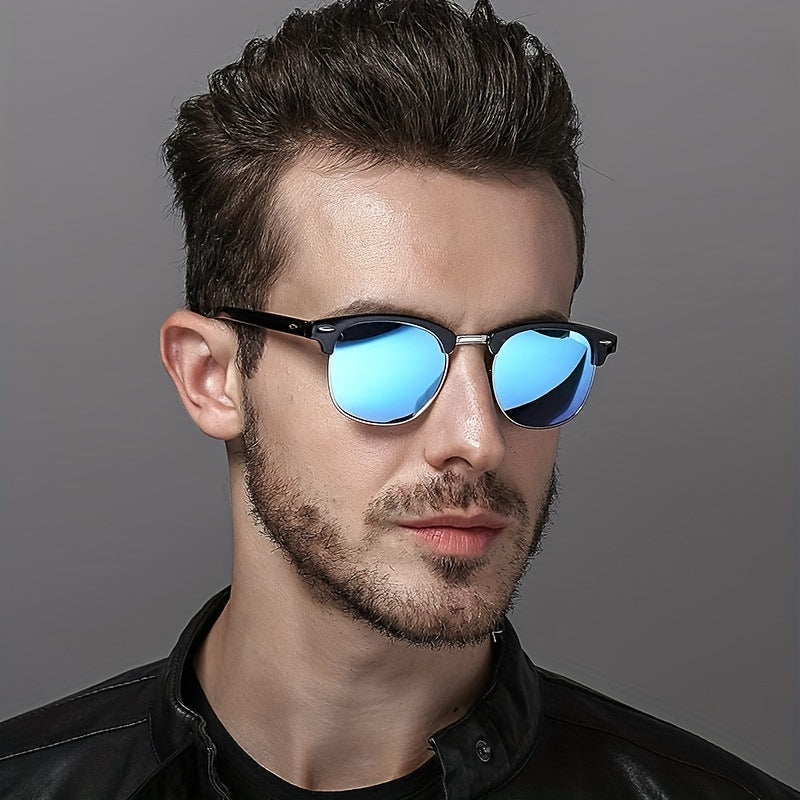 Men's Retro Sunglasses UV Protection Outdoor Beach with Box & Cloth