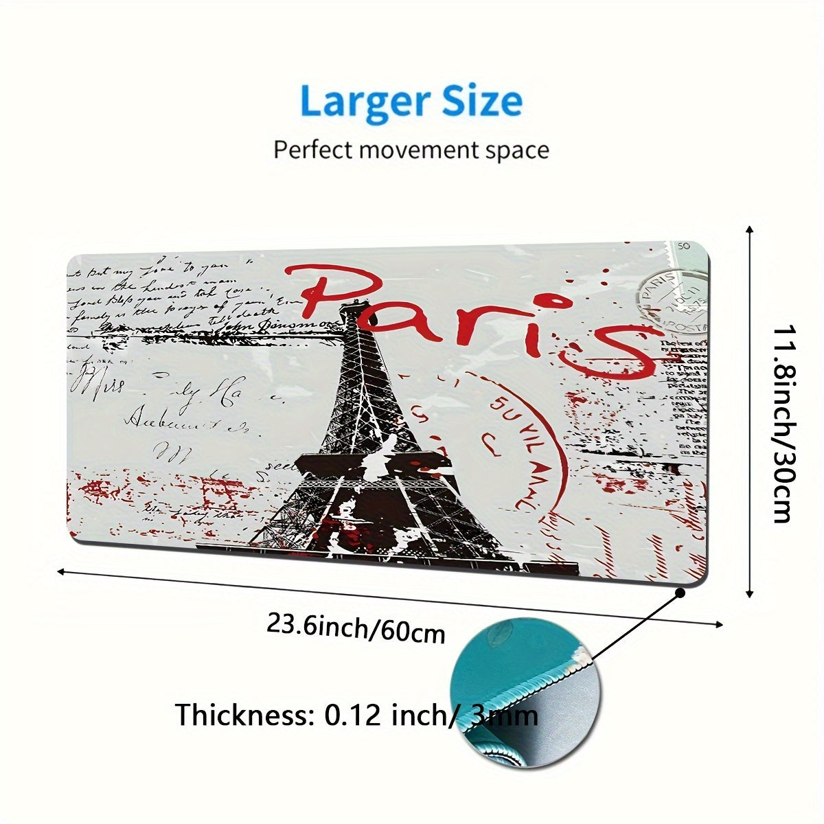 Tower In Paris Mouse Pad Non Slip Keyboard Pad