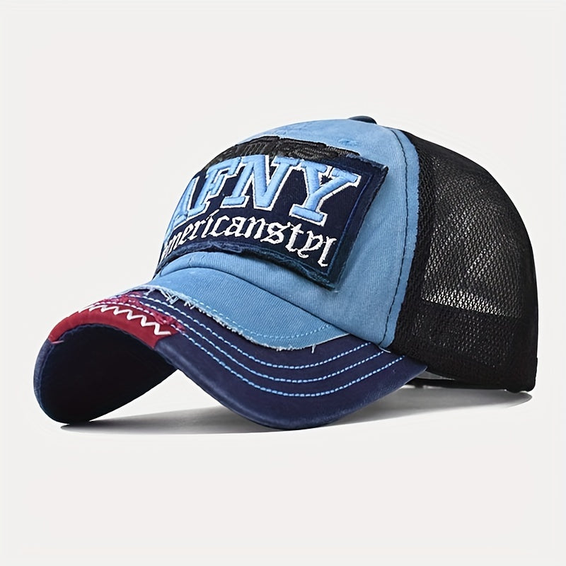 AFNY Letter Mesh Baseball Cap Vintage Sports Hat Summer Visor