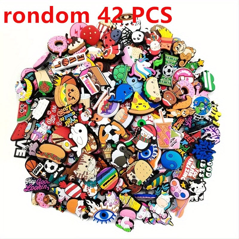Random Funny Shoe Charms Decoration 12/22/52/102pcs
