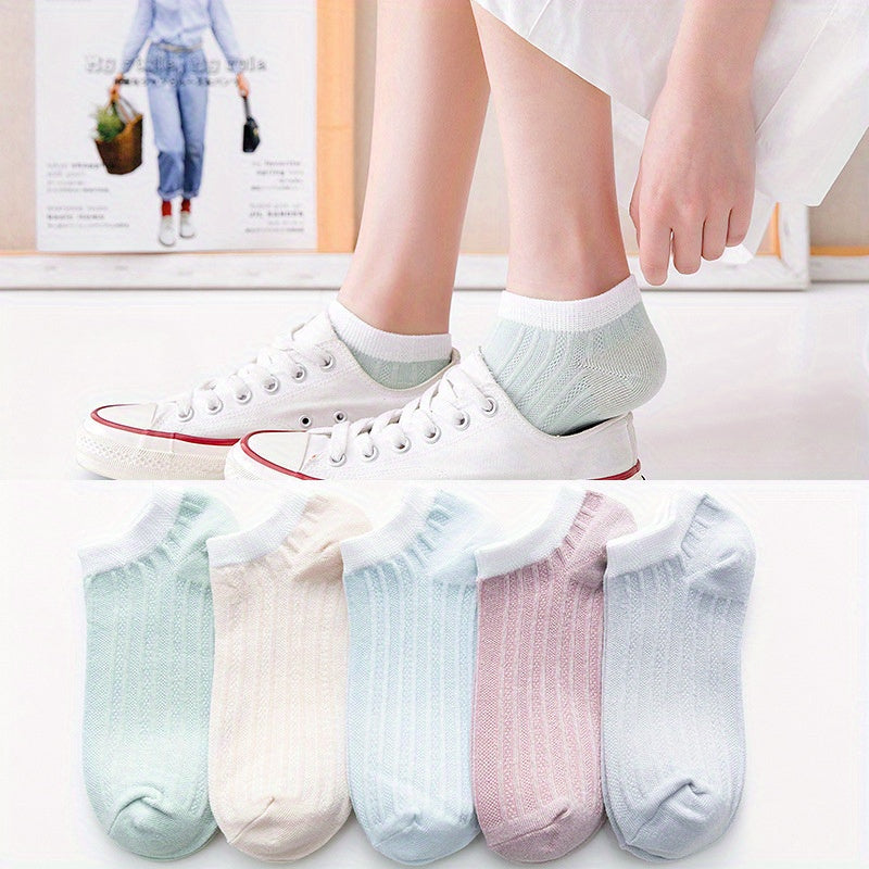 5 Pairs Non slip Sports Ankle Socks for Women