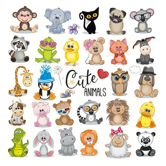 Animal Patches Set Iron on Transfers for Baby Shirt Hat
