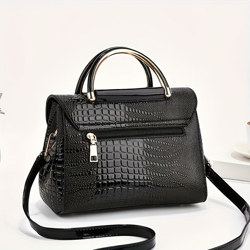 Mini Croc Pattern Shoulder Bag for Women