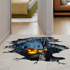 Halloween Decorative Wall Stickers Horror Skull Floor Decoration Self-adhesive