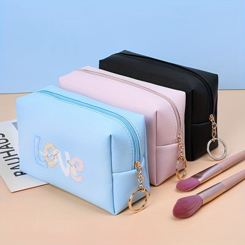 Letter Pattern Makeup Pouch Zipper Cosmetic Bag Toiletry Wash Bag