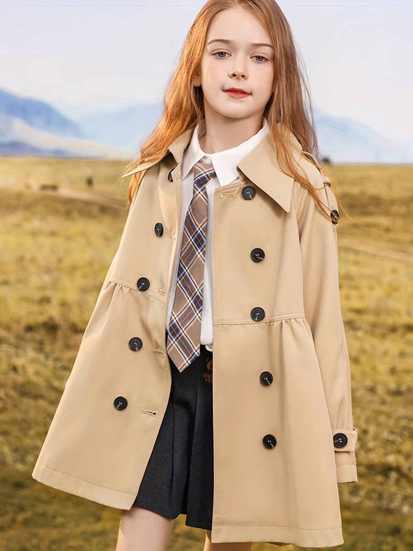 Casual Girls' Trench Jacket for Spring & Autumn
