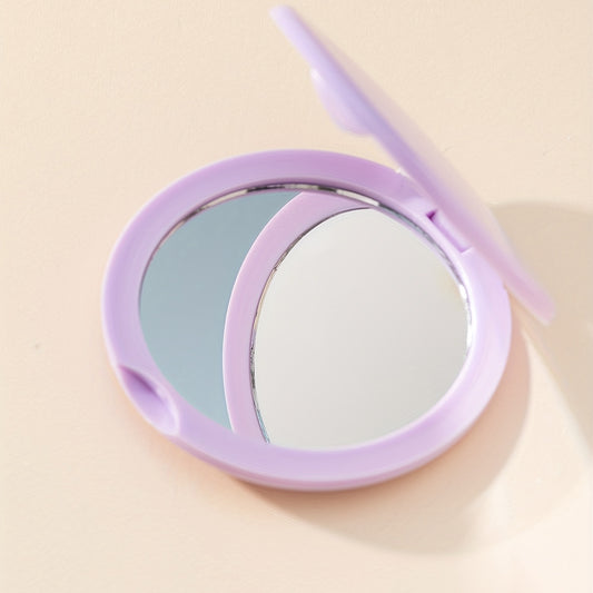 Purple Folding Compact Mirror Double Side Cosmetic Touch up Makeup Vanity Mirror