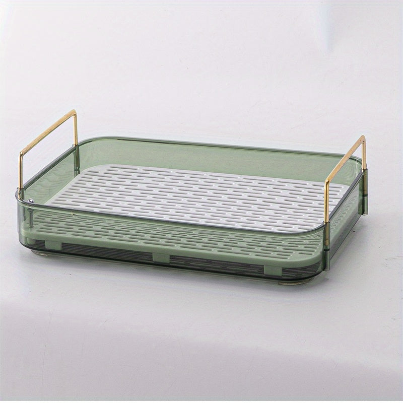 Stylish Bathroom Counter Organizer with Cosmetic Holder and Storage Shelf