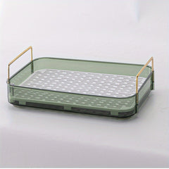 Stylish Bathroom Counter Organizer with Cosmetic Holder and Storage Shelf