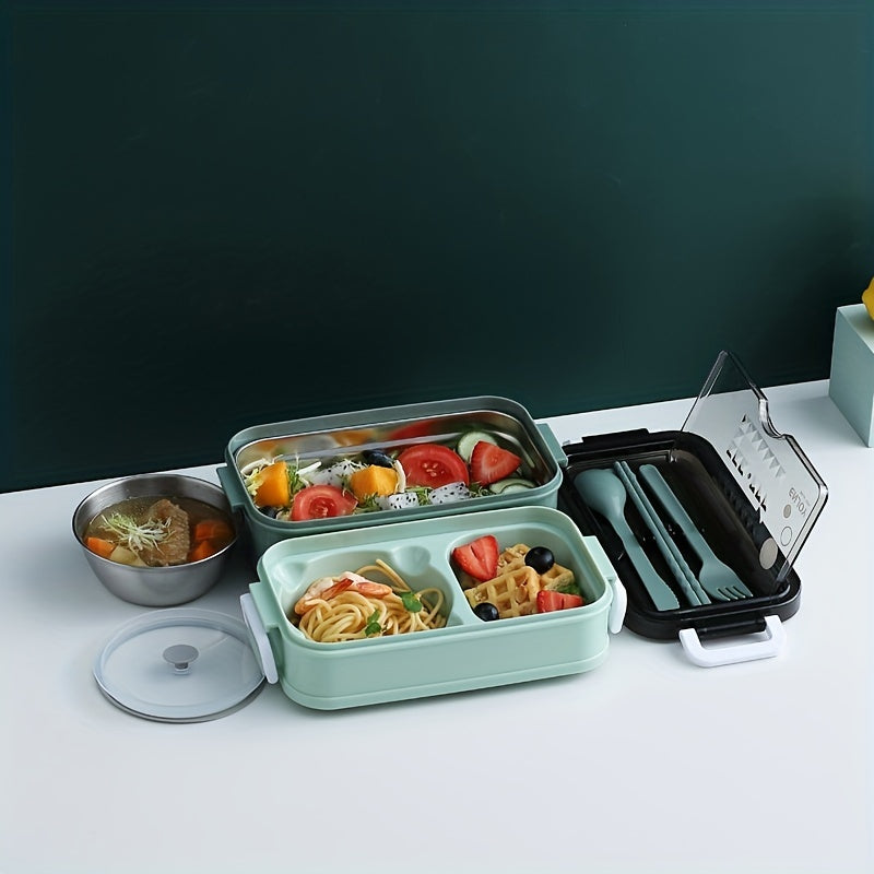 Large Capacity Stainless Steel Insulated Lunch Box for Teens & Workers