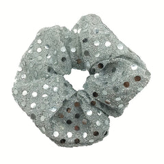 Large Green Sequin Scrunchie Hair Tie Ponytail Holder