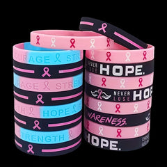 HOPE STRENGTH Courage Bracelet Pink Ribbon Bracelet