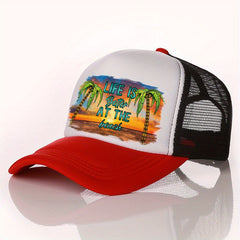 Summer Multicolor Hat Sunset Beach Print Hat For Men Men's Peaked Cap