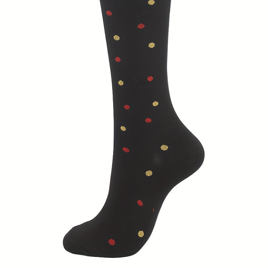5 Pairs Christmas Stockings Santa Claus Tree Snowflake Pattern