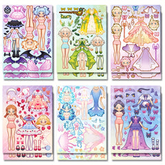 Cartoon Princess Reusable Stickers Set