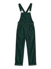 Casual Corduroy Criss Cross Jumpsuit Solid Pocket Loose Jumpsuit