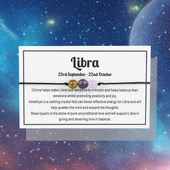 Constellation Theme Rope Bracelet With Message Card Healing Crystal Beaded