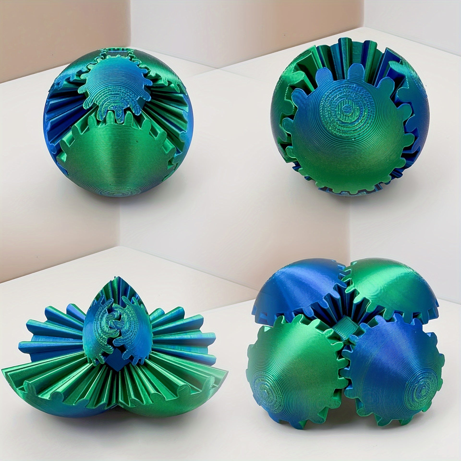 3D Printed Gradient Rotating Gear Balls ABS Plastic Random Selection