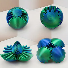 3D Printed Gradient Rotating Gear Balls ABS Plastic Random Selection