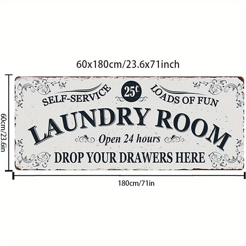 Waterproof Laundry Room Runner Rug Non Slip Machine Washable 24x71in