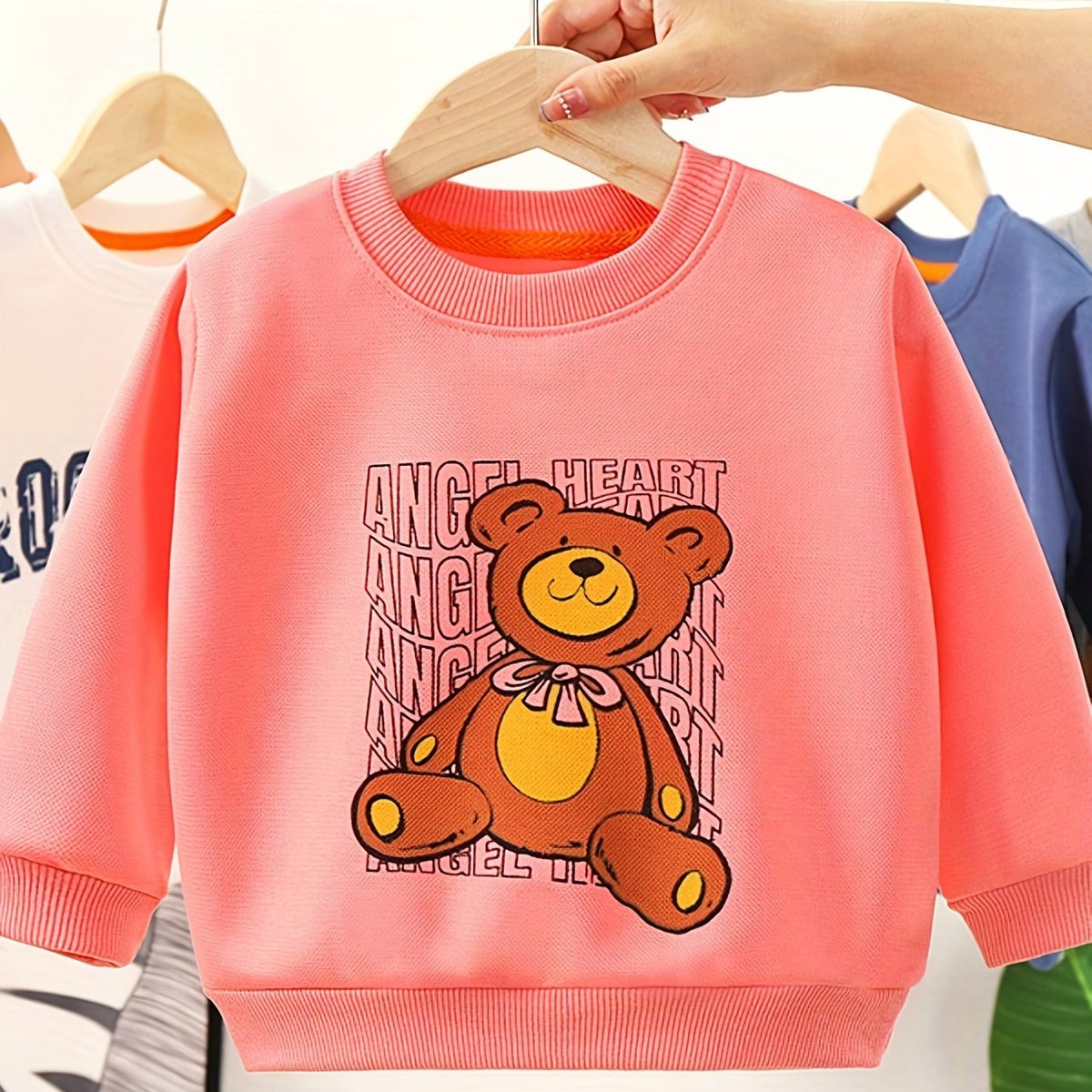 Fancy Bear Girls' Round Neck Sweatshirt Pullovers