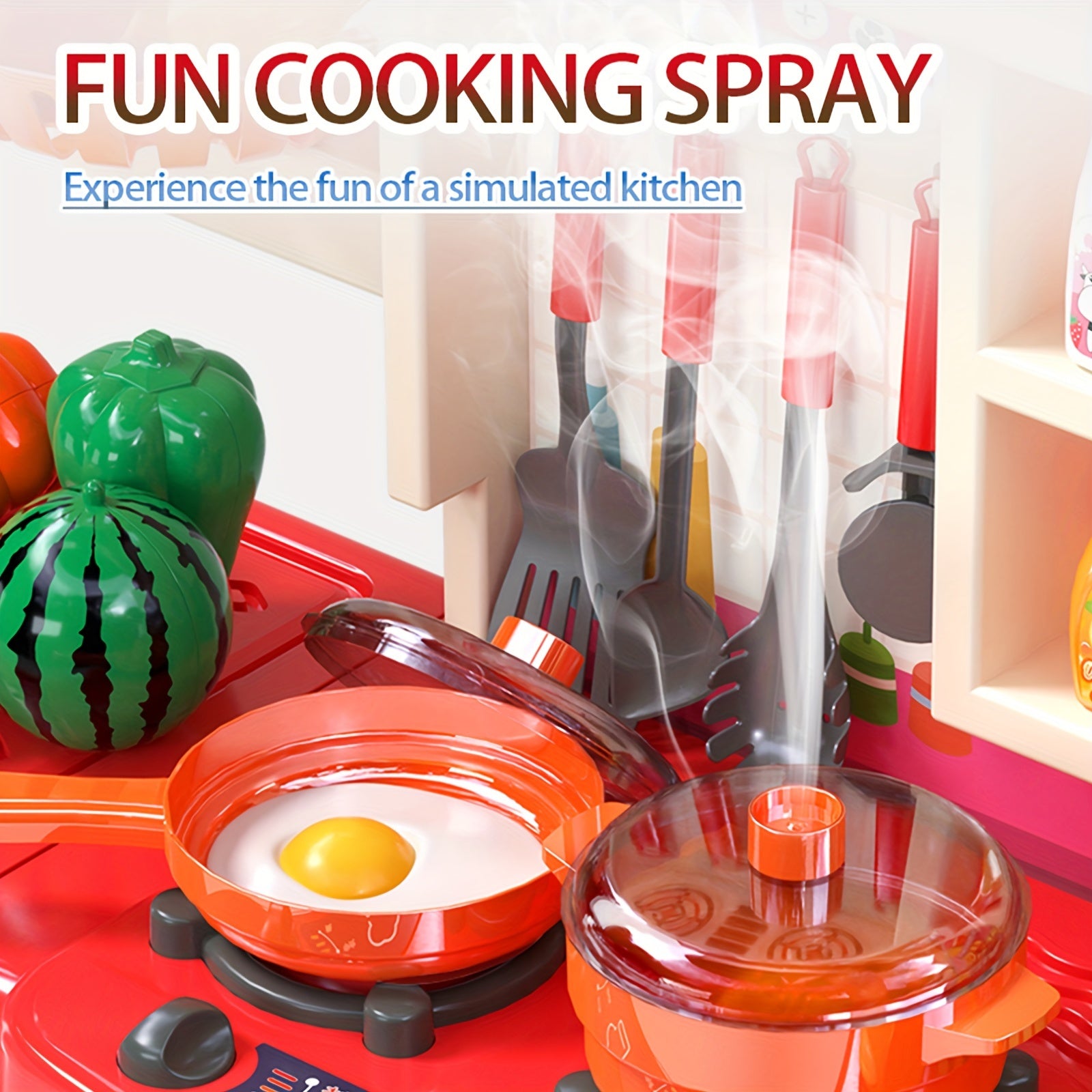 Kids Kitchen Toy Set with Water Spray Sound