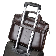 Cowhide Men's Computer Bag Business Casual Large Capacity Handbag